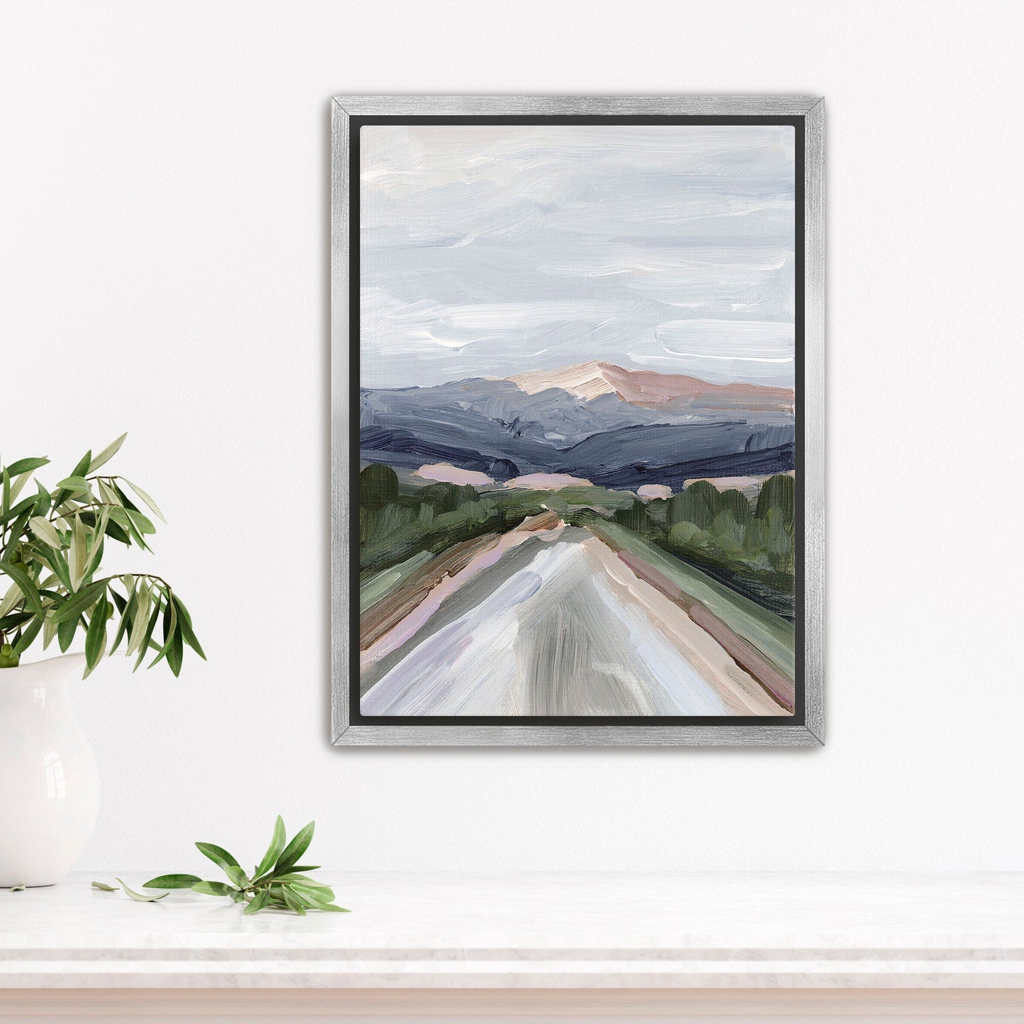 ’Mist on the Mountain’ Art Print - Stretched Canvas / 8x10 in / Silver Frame - Pikes Peak - Artwork - Colorado