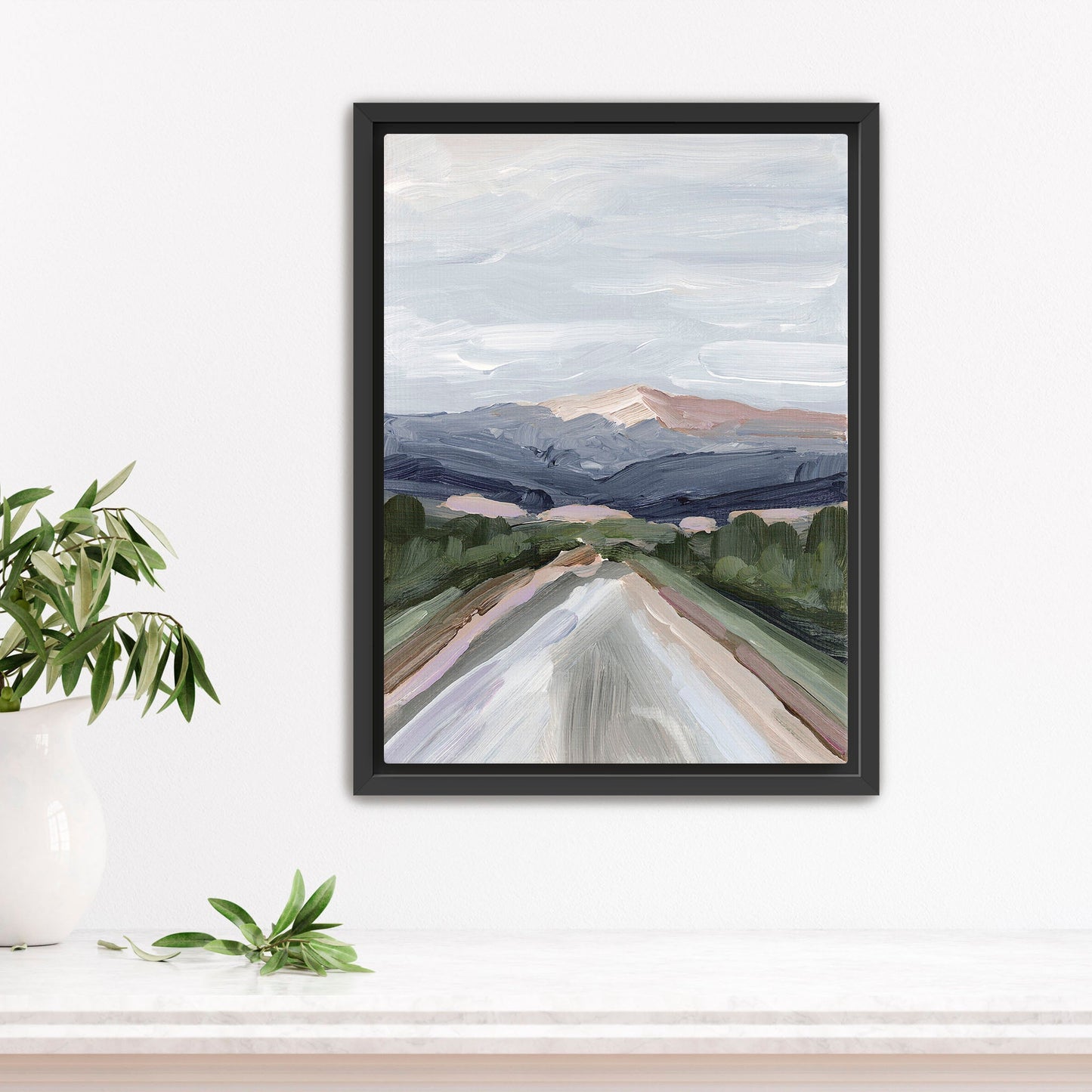 ’Mist on the Mountain’ Art Print - Stretched Canvas / 8x10 in / Black Frame - Pikes Peak - Artwork - Colorado