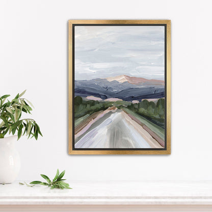 ’Mist on the Mountain’ Art Print - Stretched Canvas / 8x10 in / Gold Frame - Pikes Peak - Artwork - Colorado - Springs