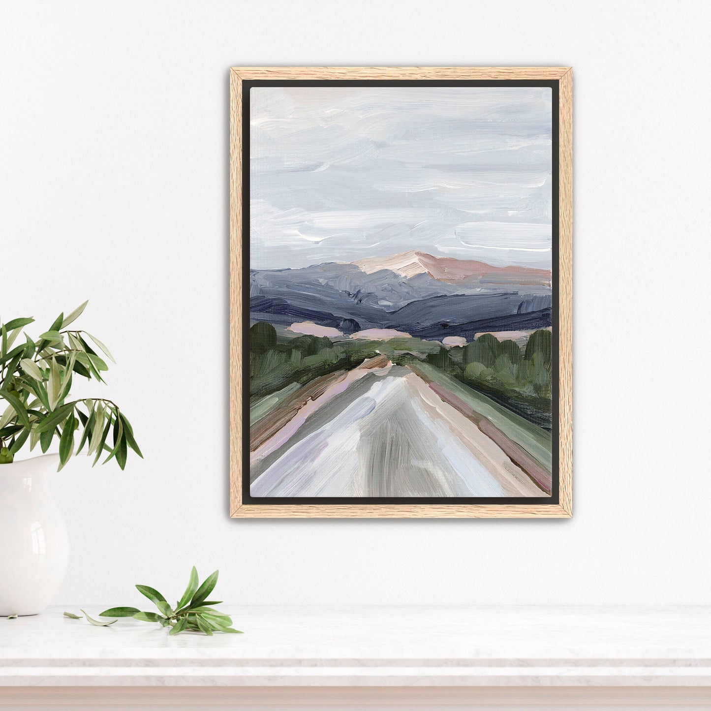 ’Mist on the Mountain’ Art Print - Stretched Canvas / 8x10 in / Oak Frame - Pikes Peak - Artwork - Colorado