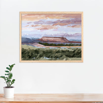 ’Montana Memories’ Art Print - Paper / 5x7 in / Oak Frame - Montana Landscape Wall - abstract - Artwork