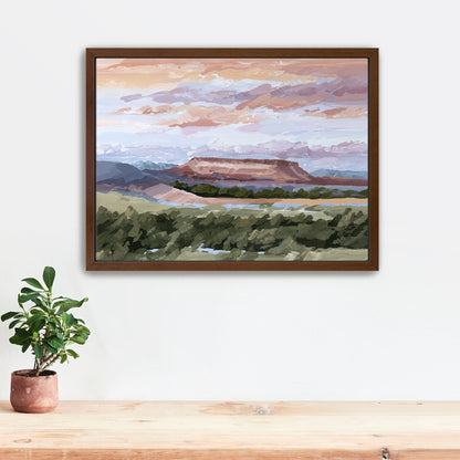 ’Montana Memories’ Art Print - Stretched Canvas / 8x10 in / Dark Wood Frame - Montana Landscape Wall - abstract