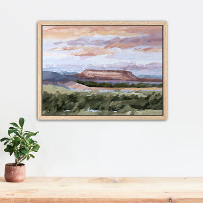 ’Montana Memories’ Art Print - Stretched Canvas / 8x10 in / Oak Frame - Montana Landscape Wall - abstract - Artwork