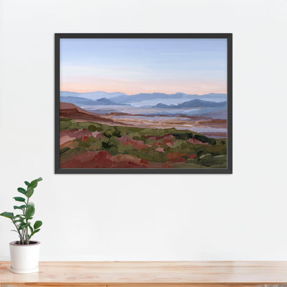’Morning Haze I’ Art Print - Paper / 5x7 in / Black Frame - Blue Ridge Mountain Wall - Haze’ - Appalachian Trail - blue