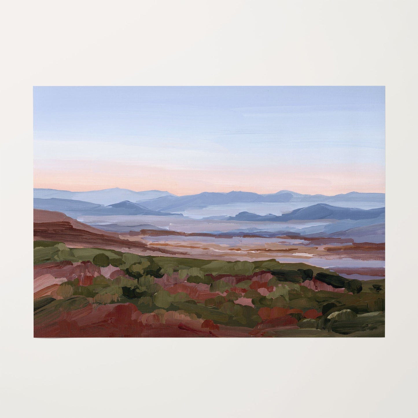 ’Morning Haze I’ Art Print Rolled Canvas / 8x10 in / No Frame Blue Ridge Mountain Wall Haze’ Appalachian Trail blue