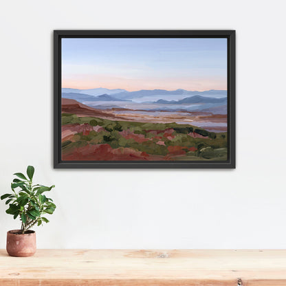 ’Morning Haze I’ Art Print - Stretched Canvas / 8x10 in / Black Frame - Blue Ridge Mountain Wall - Haze’ - Appalachian