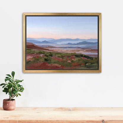 ’Morning Haze I’ Art Print - Stretched Canvas / 8x10 in / Gold Frame - Blue Ridge Mountain Wall - Haze’ - Appalachian