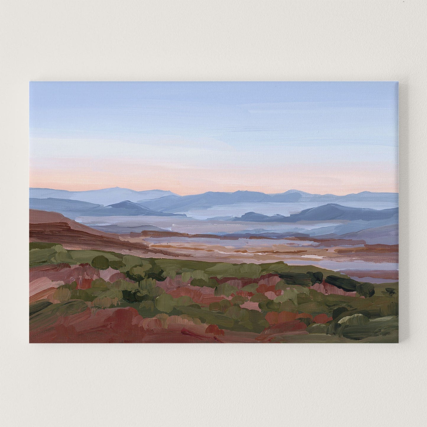 ’Morning Haze I’ Art Print Stretched Canvas / 8x10 in / No Frame Blue Ridge Mountain Wall Haze’ Appalachian Trail blue