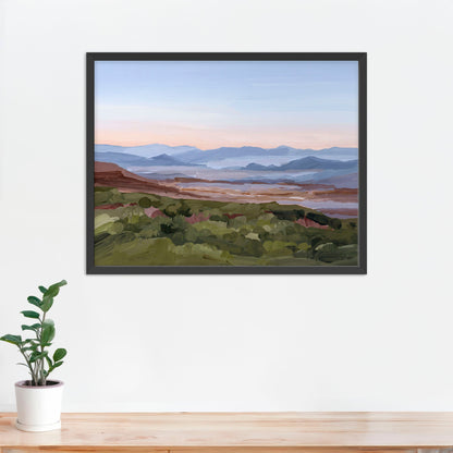 ’Morning Haze II’ Art Print - Paper / 5x7 in / Black Frame - Blue Ridge Mountain Wall - Appalachian Trail - blue ridge
