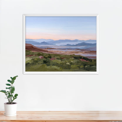 ’Morning Haze II’ Art Print - Paper / 5x7 in / White Frame - Blue Ridge Mountain Wall - Appalachian Trail - blue ridge