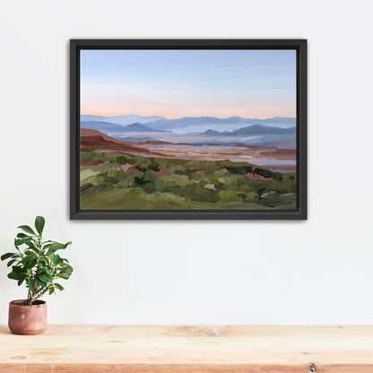 ’Morning Haze II’ Art Print - Stretched Canvas / 8x10 in / Black Frame - Blue Ridge Mountain Wall - Appalachian Trail