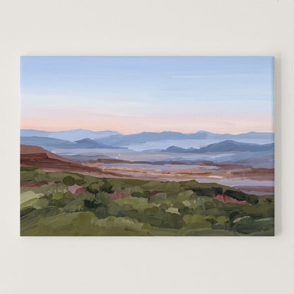 ’Morning Haze II’ Art Print - Stretched Canvas / 8x10 in / No Frame - Blue Ridge Mountain Wall - Appalachian Trail