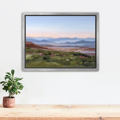 ’Morning Haze II’ Art Print - Stretched Canvas / 8x10 in / Silver Frame - Blue Ridge Mountain Wall - Appalachian Trail