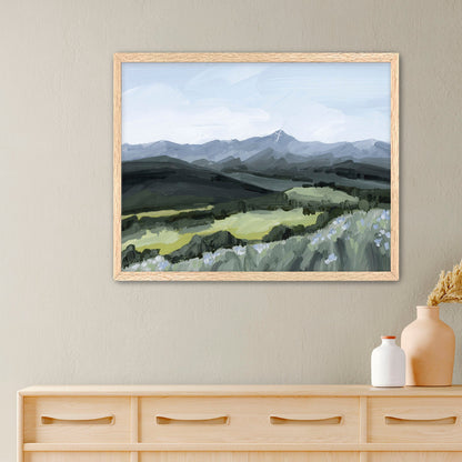 ’Mount of the Holy Cross’ Art Print - Paper / 5x7 in / Oak Frame - Colorado Landscape Painting - Cross - Mount