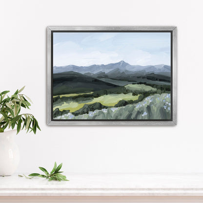 ’Mount of the Holy Cross’ Art Print - Stretched Canvas / 8x10 in / Silver Frame - Colorado Landscape Painting