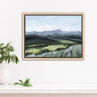 ’Mount of the Holy Cross’ Art Print - Stretched Canvas / 8x10 in / Oak Frame - Colorado Landscape Painting - Cross