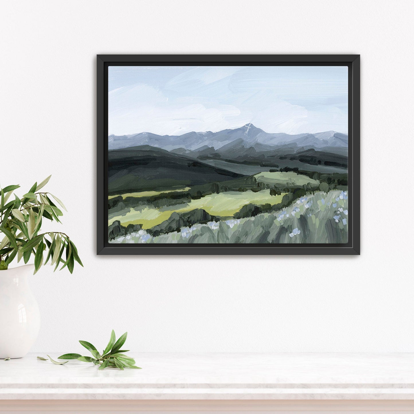 ’Mount of the Holy Cross’ Art Print - Stretched Canvas / 8x10 in / Black Frame - Colorado Landscape Painting