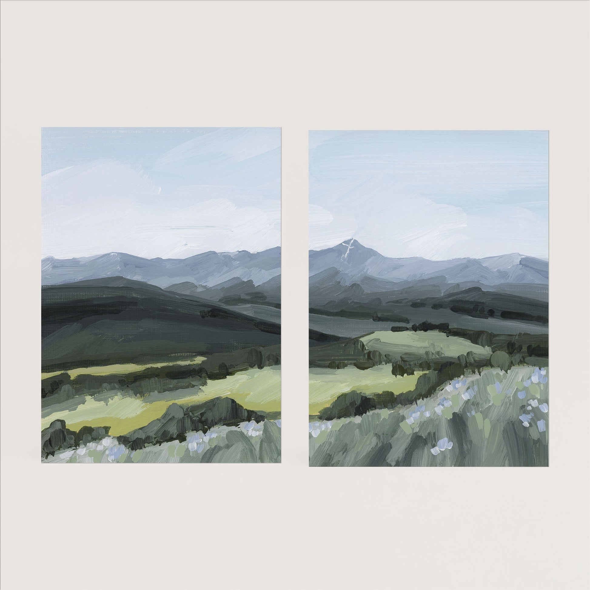 ’Mount of the Holy Cross’ Diptych Art Print || Set 2 - Paper / 5x7 in / No Frame - abstract - Artwork - Colorado
