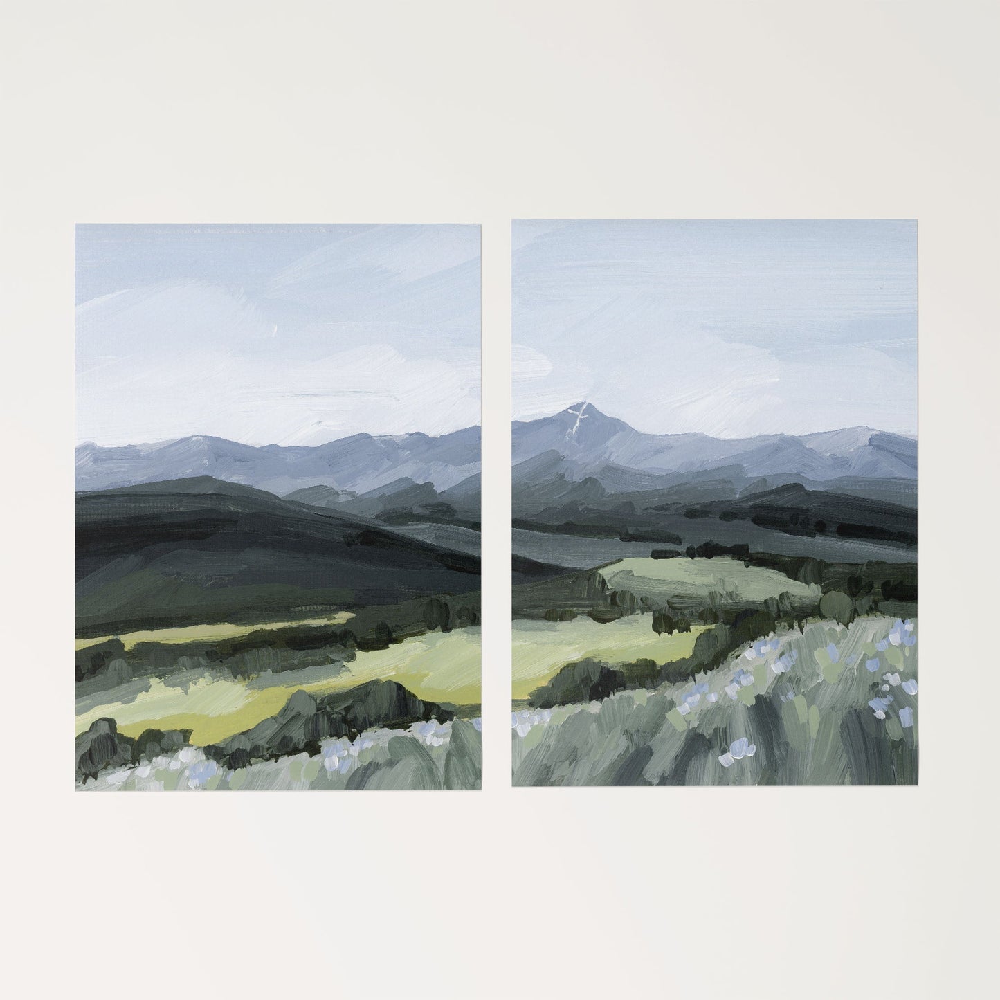 ’Mount of the Holy Cross’ Diptych Art Print || Set 2 - Rolled Canvas / 8x10 in / No Frame - abstract - Artwork