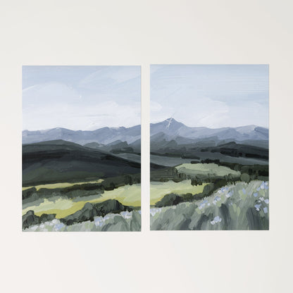’Mount of the Holy Cross’ Diptych Art Print || Set 2 - Rolled Canvas / 8x10 in / No Frame - abstract - Artwork