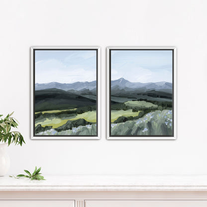 ’Mount of the Holy Cross’ Diptych Art Print || Set 2 - Stretched Canvas / 8x10 in / White Frame - abstract - Artwork
