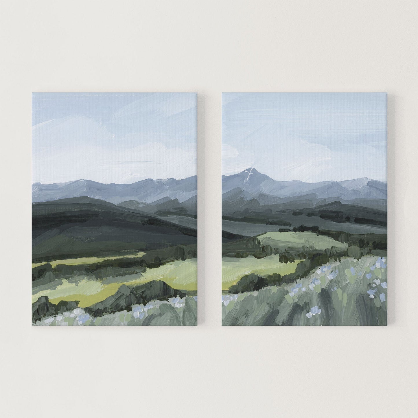 ’Mount of the Holy Cross’ Diptych Art Print || Set 2 - Stretched Canvas / 8x10 in / No Frame - abstract - Artwork