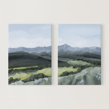 ’Mount of the Holy Cross’ Diptych Art Print || Set 2 - Stretched Canvas / 8x10 in / No Frame - abstract - Artwork