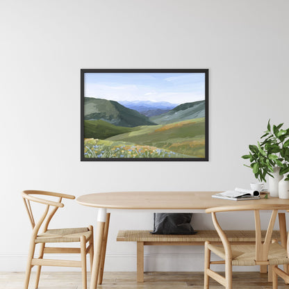 ’Mountain Town’ Art Print - Idaho Landscape Wall - ’sun valley’ - abstract - Artwork - Flower