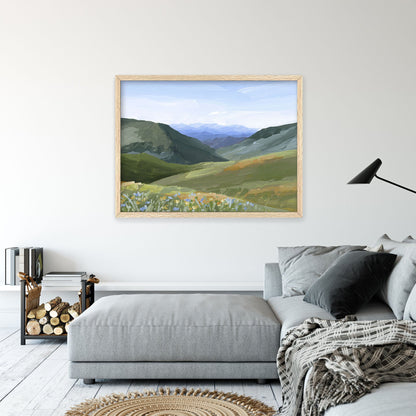 ’Mountain Town’ Art Print - Idaho Landscape Wall - ’sun valley’ - abstract - Artwork - Flower