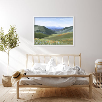 ’Mountain Town’ Art Print - Idaho Landscape Wall - ’sun valley’ - abstract - Artwork - Flower