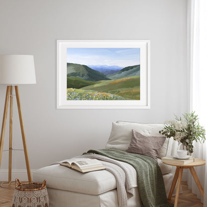 ’Mountain Town’ Art Print - Idaho Landscape Wall - ’sun valley’ - abstract - Artwork - Flower