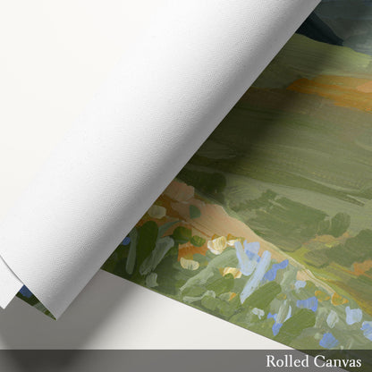 ’Mountain Town’ Art Print - Idaho Landscape Wall - ’sun valley’ - abstract - Artwork - Flower