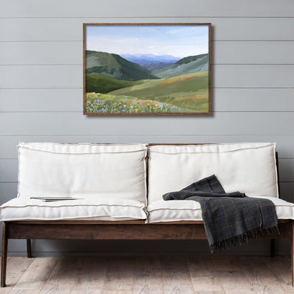 ’Mountain Town’ Art Print - Idaho Landscape Wall - ’sun valley’ - abstract - Artwork - Flower