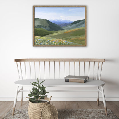 ’Mountain Town’ Art Print - Idaho Landscape Wall - ’sun valley’ - abstract - Artwork - Flower