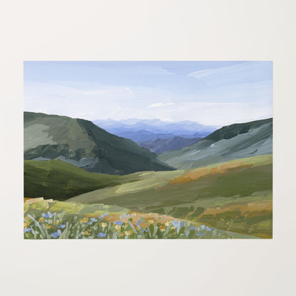 ’Mountain Town’ Art Print - Rolled Canvas / 8x10 in / No Frame - Idaho Landscape Wall - ’sun valley’ - abstract