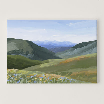 ’Mountain Town’ Art Print - Stretched Canvas / 8x10 in / No Frame - Idaho Landscape Wall - ’sun valley’ - abstract