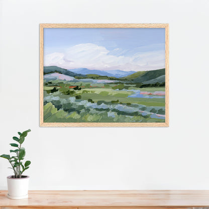 ’Moving West’ Art Print - Paper / 5x7 in / Oak Frame - Vail Colorado Wall - abstract - Artwork - Landscape