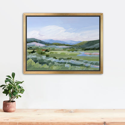 ’Moving West’ Art Print - Stretched Canvas / 8x10 in / Gold Frame - Vail Colorado Wall - abstract - Artwork - Landscape