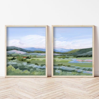 ’Moving West’ Diptych Art Print || Set of 2 - abstract - Artwork - Colorado