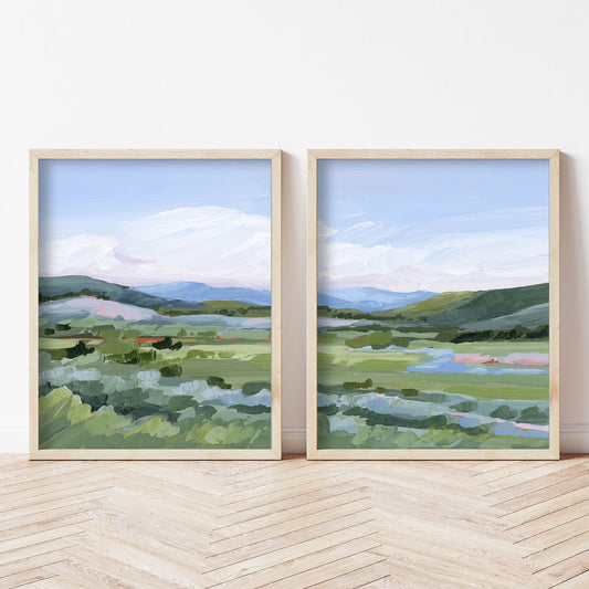 ’Moving West’ Diptych Art Print || Set of 2 - abstract - Artwork - Colorado