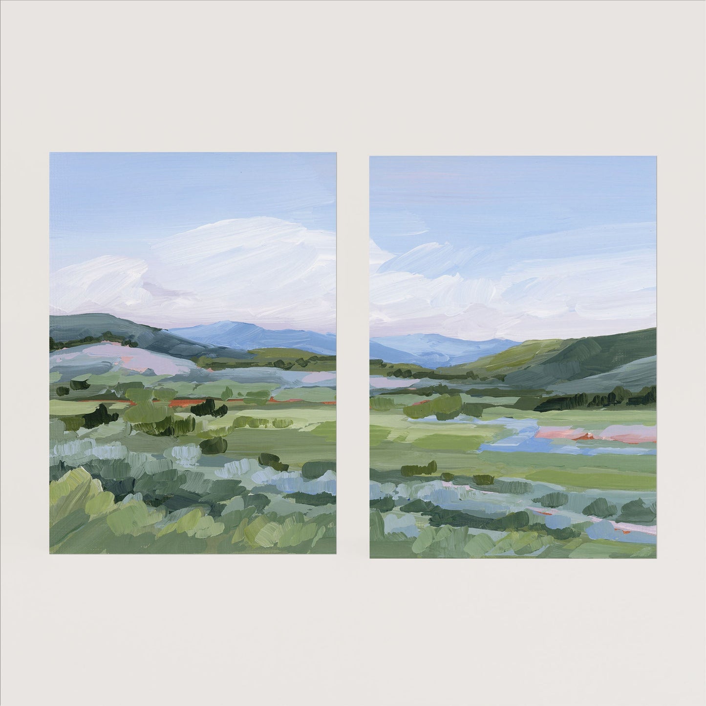 ’Moving West’ Diptych Art Print || Set of 2 - Paper / 5x7 in / No Frame - abstract - Artwork - Colorado