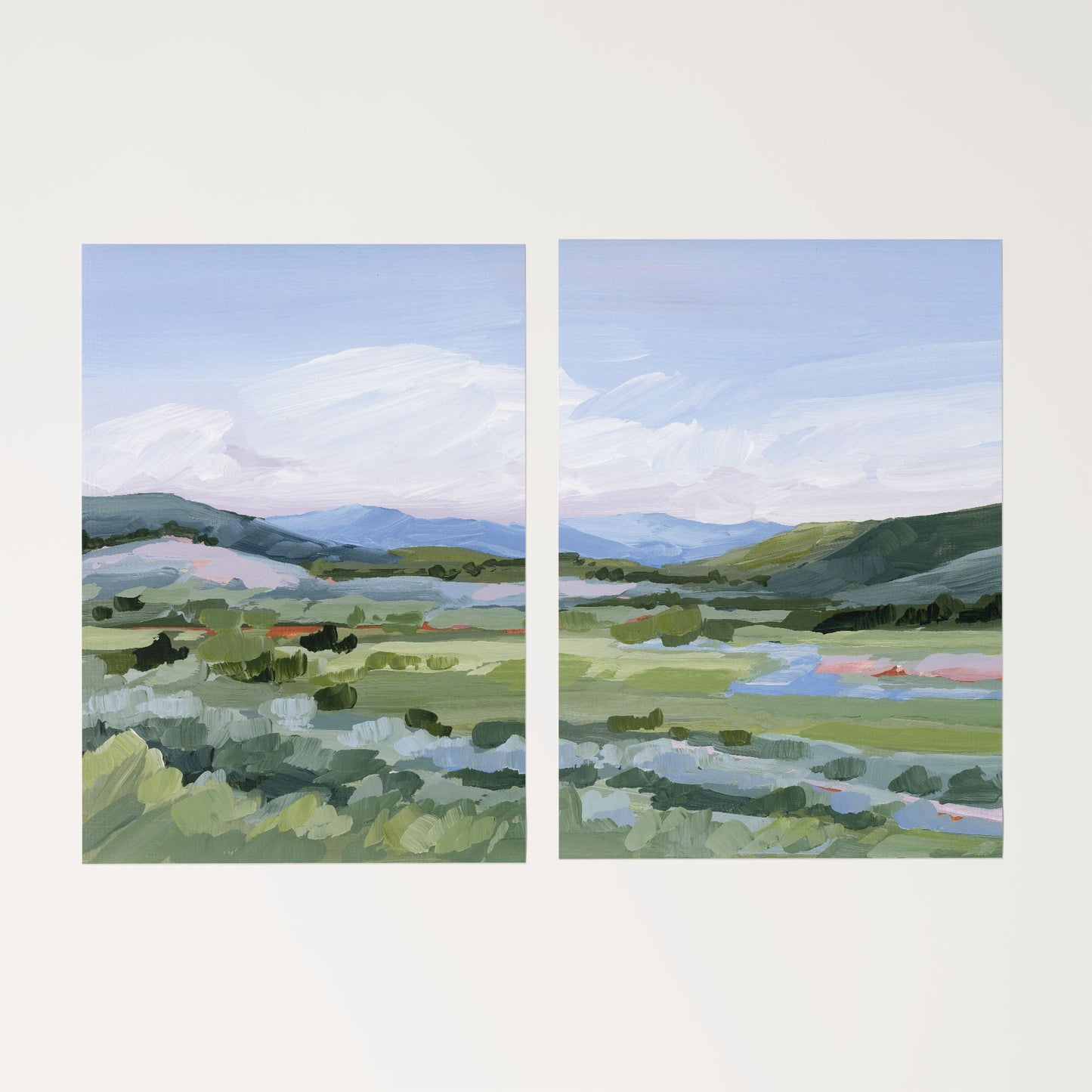 ’Moving West’ Diptych Art Print || Set of 2 - Rolled Canvas / 8x10 in / No Frame - abstract - Artwork - Colorado