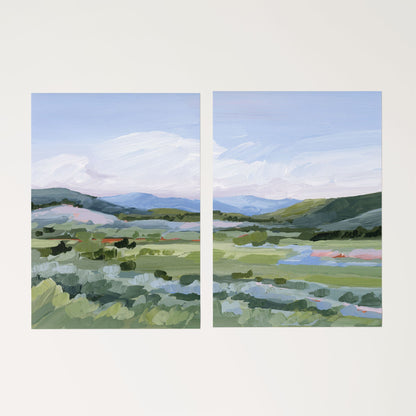 ’Moving West’ Diptych Art Print || Set of 2 - Rolled Canvas / 8x10 in / No Frame - abstract - Artwork - Colorado