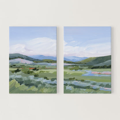’Moving West’ Diptych Art Print || Set of 2 - Stretched Canvas / 8x10 in / No Frame - abstract - Artwork - Colorado