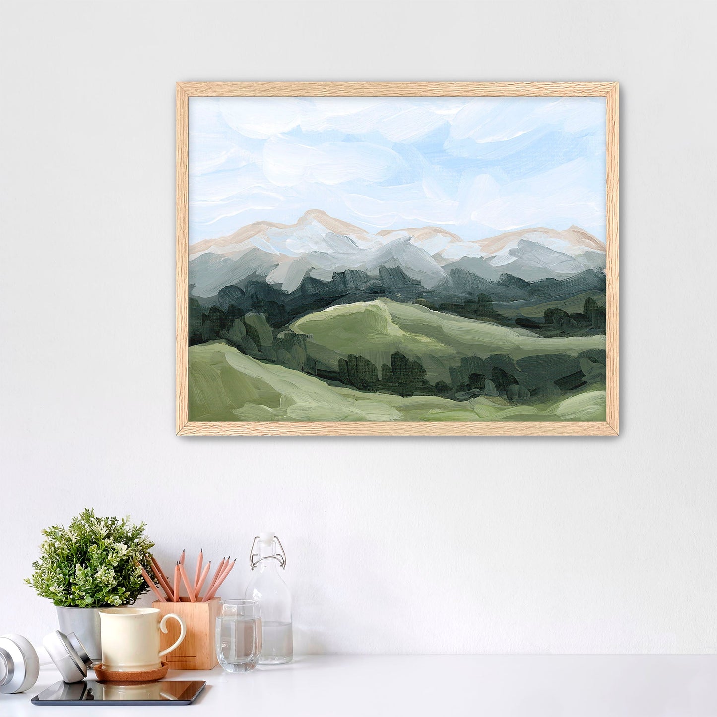 ’Never Summer’ Art Print - Paper / 5x7 in / Oak Frame - Rocky Mountain National Park Wall - abstract - Artwork