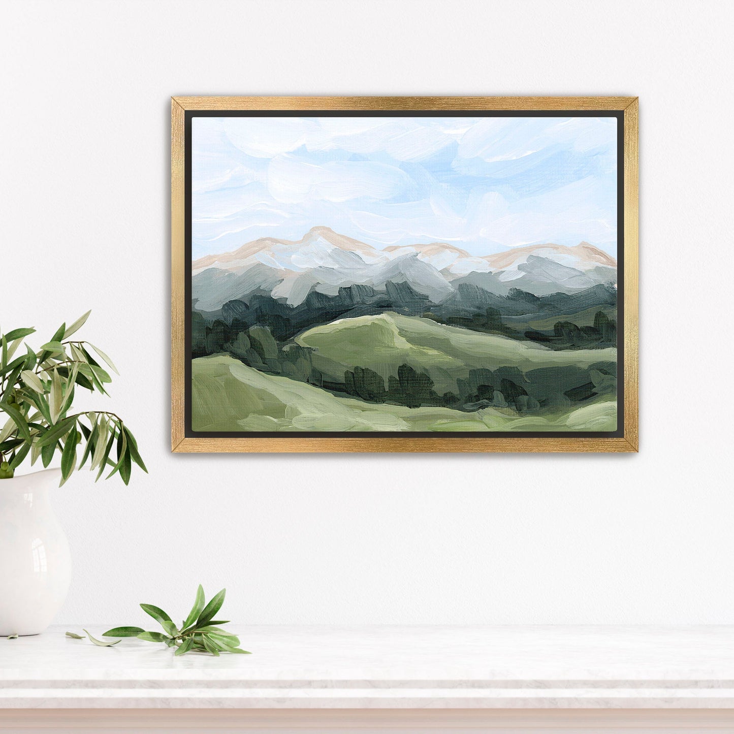 ’Never Summer’ Art Print - Stretched Canvas / 8x10 in / Gold Frame - Rocky Mountain National Park Wall - abstract