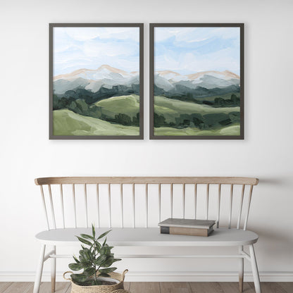 ’Never Summer’ Diptych Art Print || Set of 2 - abstract - Artwork - Colorado