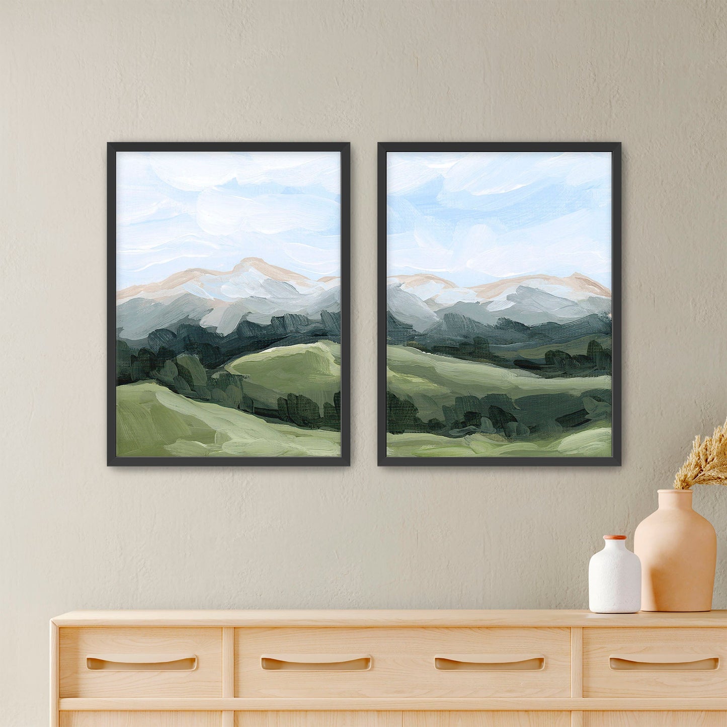 ’Never Summer’ Diptych Art Print || Set of 2 - Paper / 5x7 in / Black Frame - abstract - Artwork - Colorado