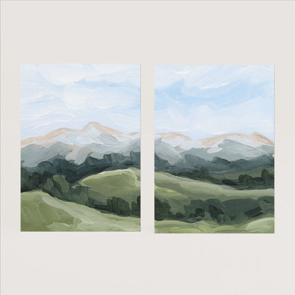 ’Never Summer’ Diptych Art Print || Set of 2 - Paper / 5x7 in / No Frame - abstract - Artwork - Colorado