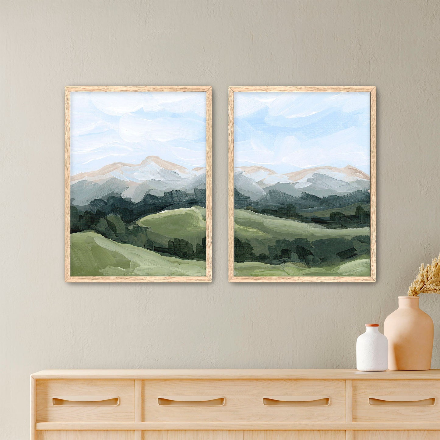 ’Never Summer’ Diptych Art Print || Set of 2 - Paper / 5x7 in / Oak Frame - abstract - Artwork - Colorado